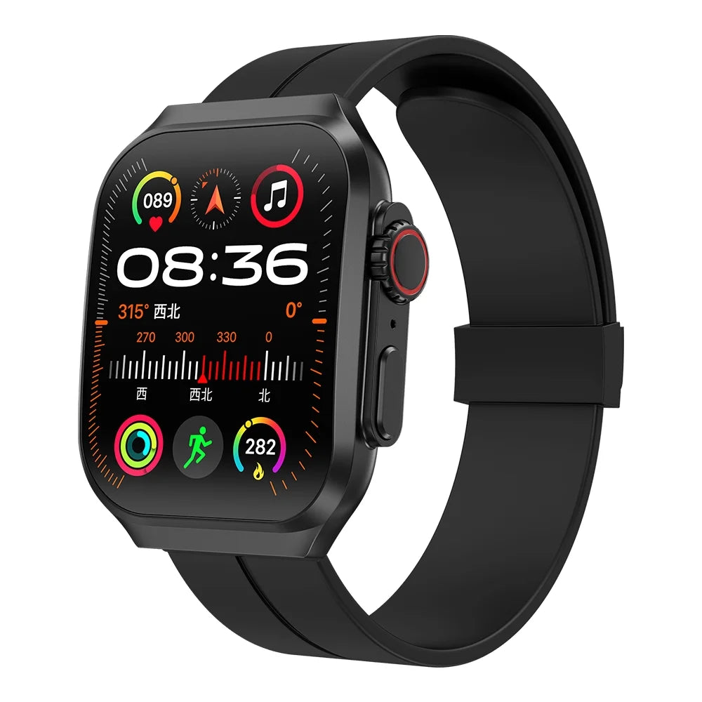 Smart Watch 1.96" Full Touch for Android and Iphone, Smartwatches with Fitness Tracker,100+ Sports Modes Smart Watches for Men Women Black