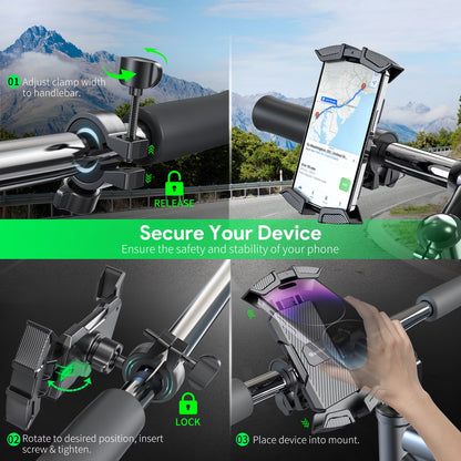 Universal Bike Phone Mount Motorcycle Handlebar Clamp Scooter Clip for Iphone Android GPS