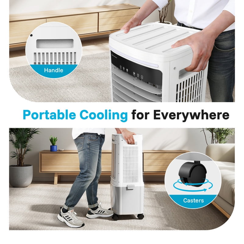 Etust Portable Evaporative Air Cooler with 19L Water Tank, 3-Speed Cooling Fan, Space-Saving Design for Home & Patio