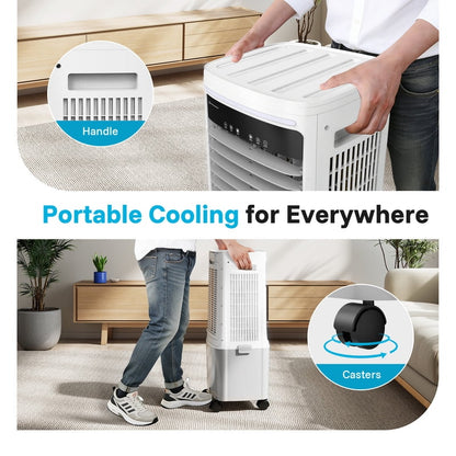 Etust Portable Evaporative Air Cooler with 19L Water Tank, 3-Speed Cooling Fan, Space-Saving Design for Home & Patio