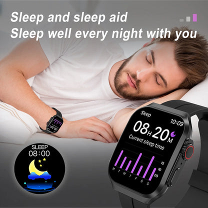 Smart Watch 1.96" Full Touch for Android and Iphone, Smartwatches with Fitness Tracker,100+ Sports Modes Smart Watches for Men Women Black