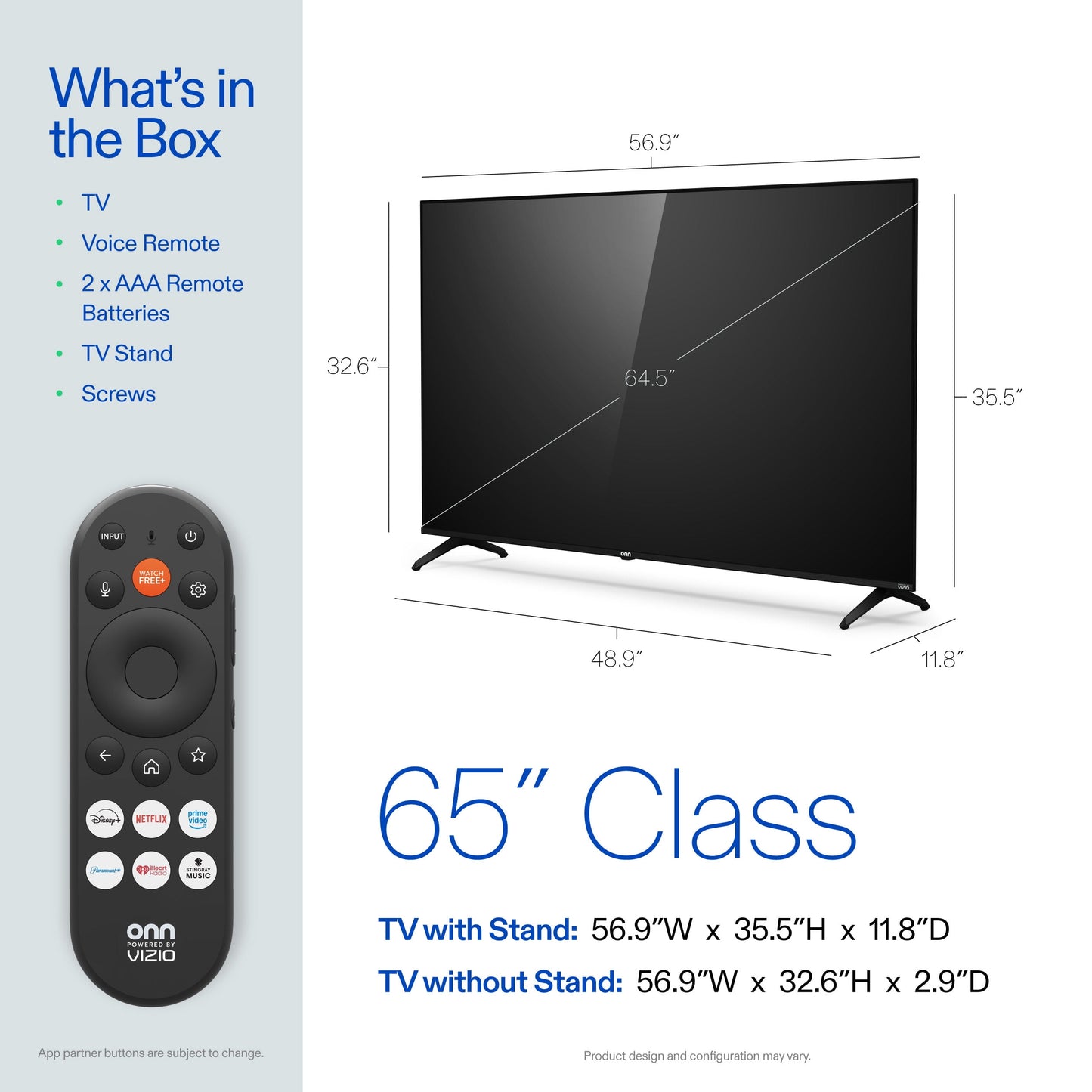 65" Class 4K UHD Powered by VIZIO Smart Television, 65S4V4