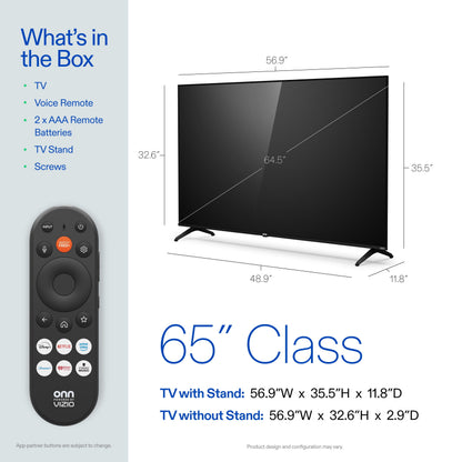 65" Class 4K UHD Powered by VIZIO Smart Television, 65S4V4