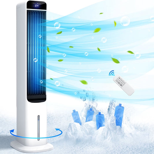 Evaporative Air Cooler Tower Fan Portable Air Conditioners Indoor 3-In-1 Humidifier 41.5"