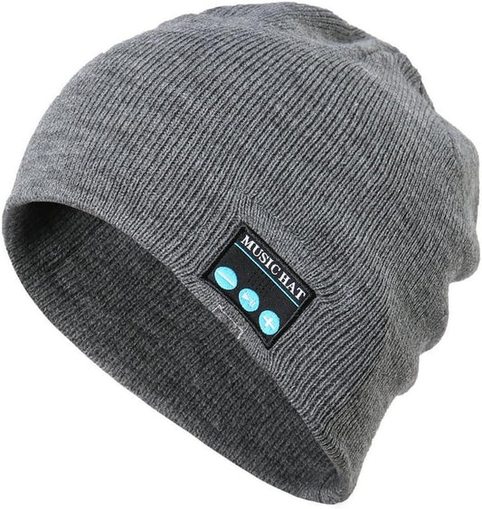 Wireless Bluetooth Beanie,Unisex Outdoor Sport Knit Hat with Stereo Speakers & Microphone