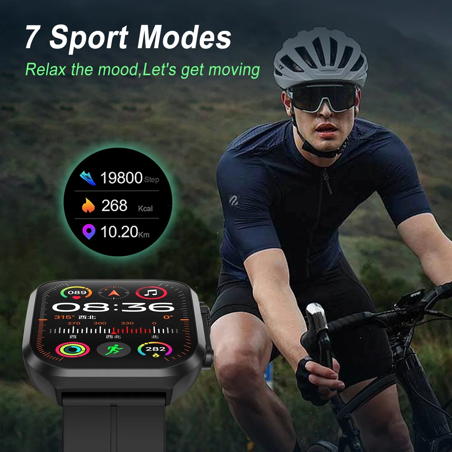 Smart Watch 1.96" Full Touch for Android and Iphone, Smartwatches with Fitness Tracker,100+ Sports Modes Smart Watches for Men Women Black