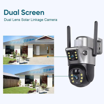 4K 8MP Wifi Dual Lens PTZ Solar Batterycamera Video Surveillance 10CH 5MP Wireless NVR Outdoor Auto Tracking Security Cam System