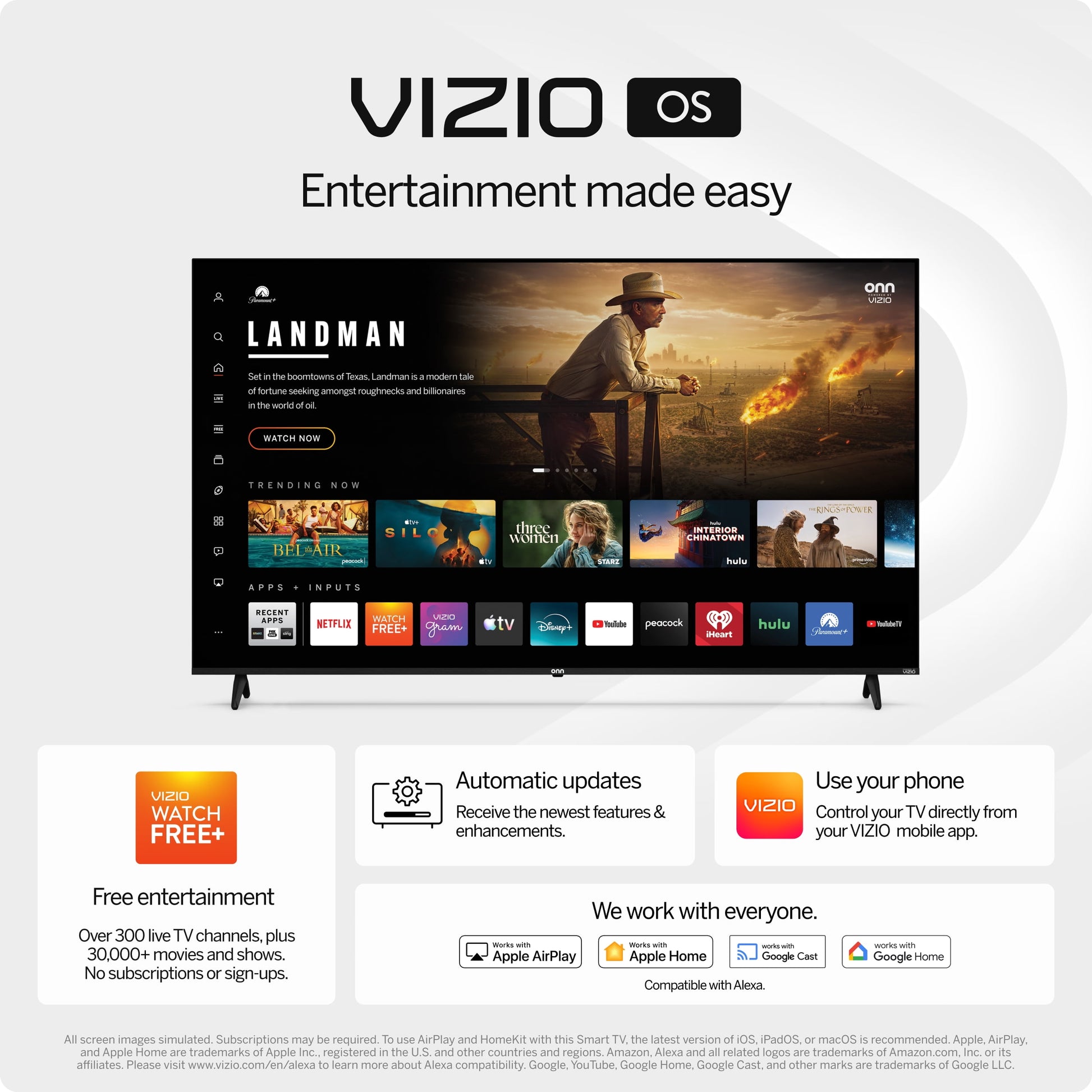 65" Class 4K UHD Powered by VIZIO Smart Television, 65S4V4
