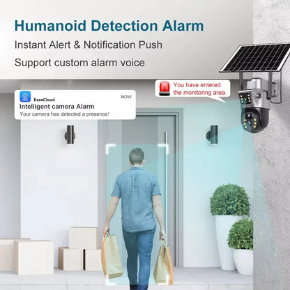 4K 8MP Wifi Dual Lens PTZ Solar Batterycamera Video Surveillance 10CH 5MP Wireless NVR Outdoor Auto Tracking Security Cam System