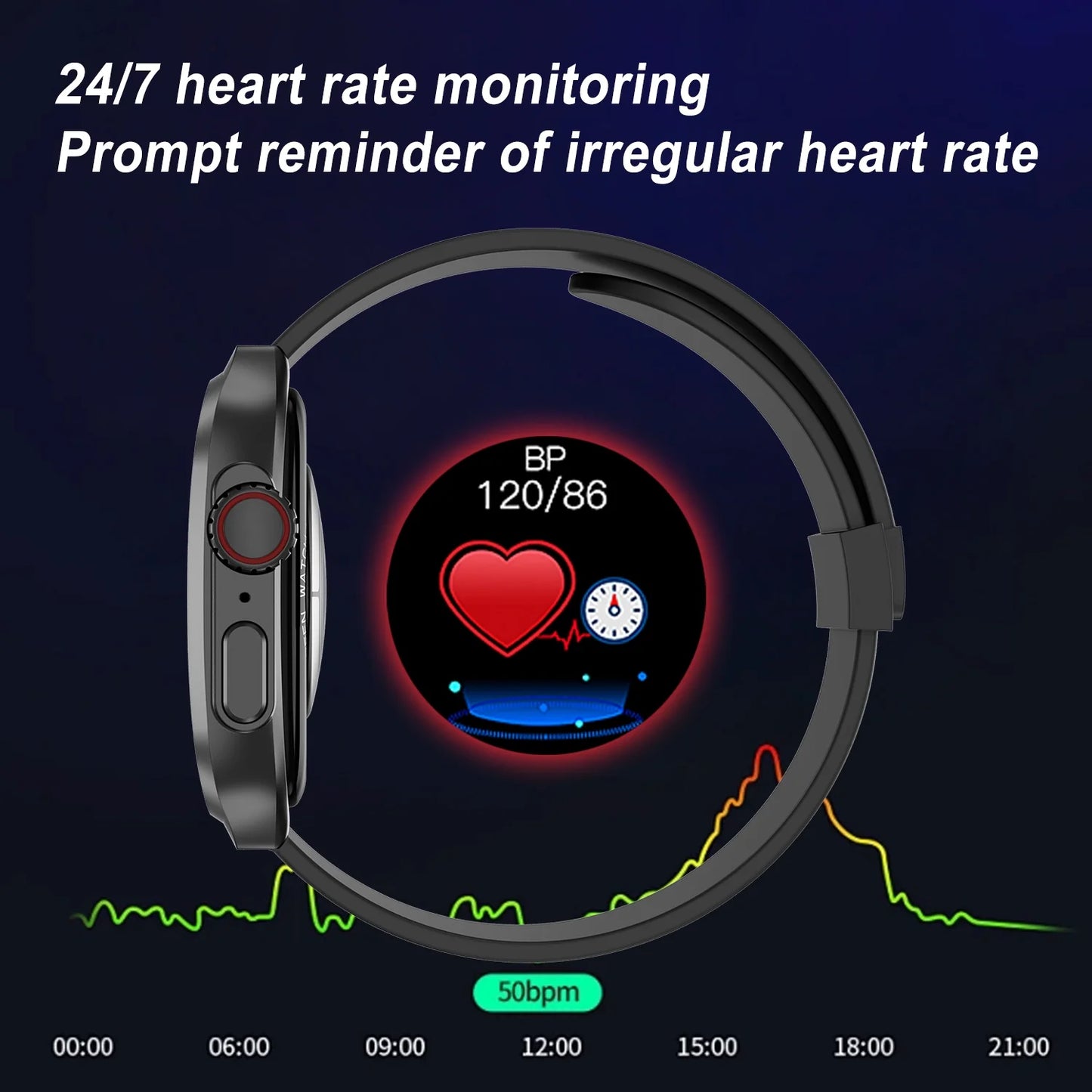 Smart Watch 1.96" Full Touch for Android and Iphone, Smartwatches with Fitness Tracker,100+ Sports Modes Smart Watches for Men Women Black