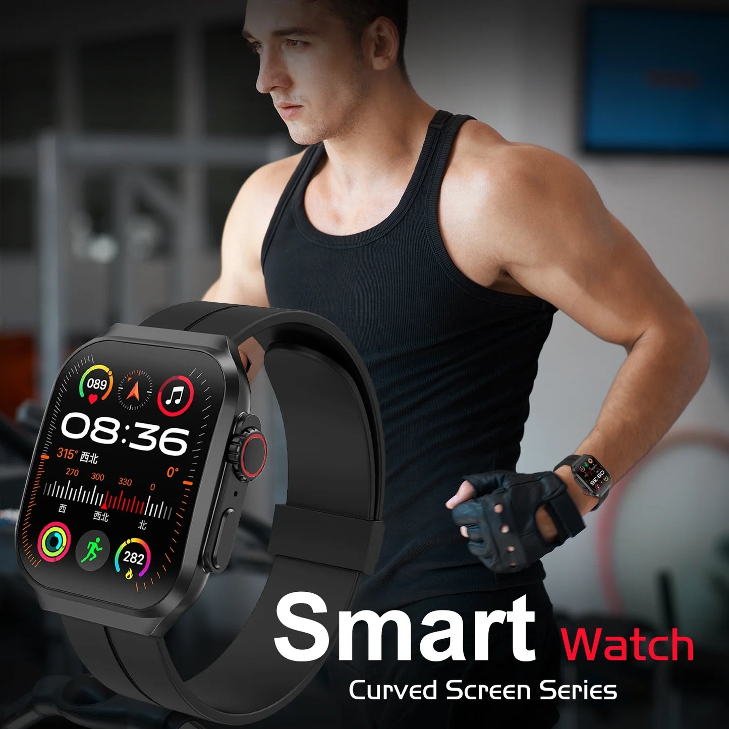 Smart Watch 1.96" Full Touch for Android and Iphone, Smartwatches with Fitness Tracker,100+ Sports Modes Smart Watches for Men Women Black